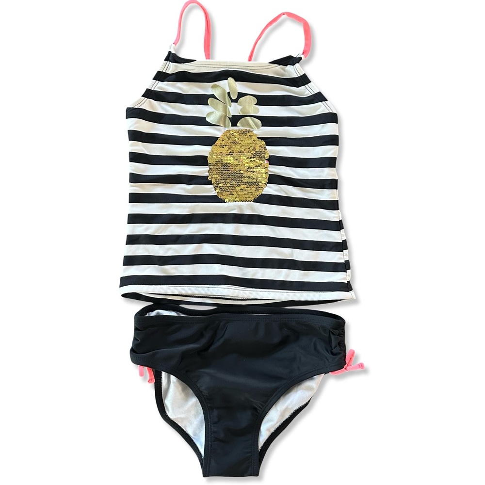 Striped Color-changing Pineapple Kids Swim Set